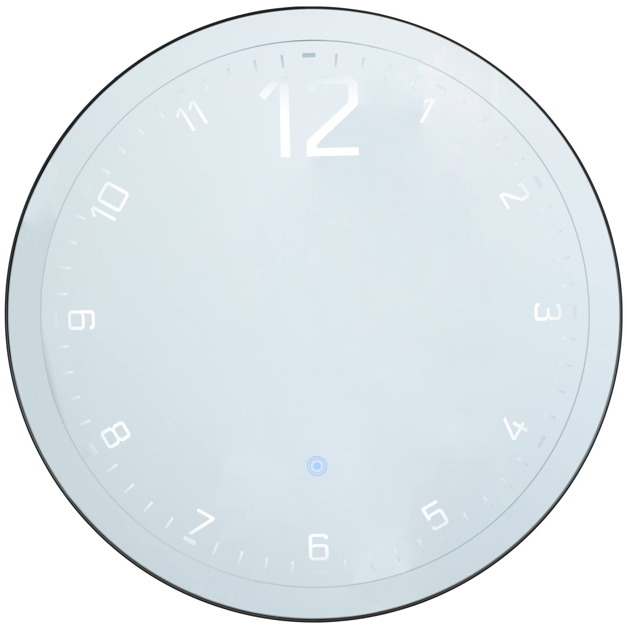 24" Multicolored Glass LED Decorative Wall Clock with Black Frame